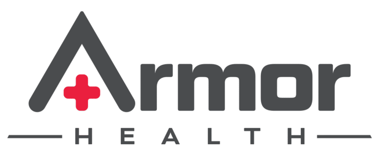 Armor Health logo with red cross symbol.