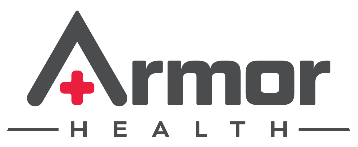 Armor Health logo with red cross symbol.