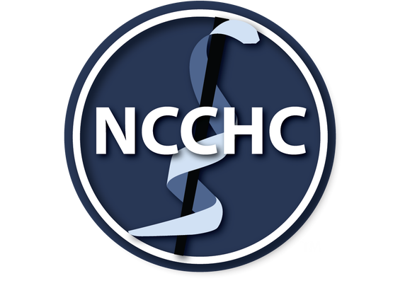 NCCHC logo with caduceus design.